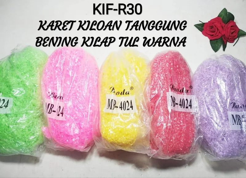 Karet Kiloan Tanggung Bening Kilap Tul Warna KIF-R30